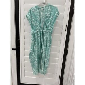 Dotti Turquoise Blue Swimsuit Cover up Blue Hoodie Dress Blue Beach Dress Medium